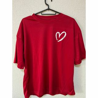 ハートTシャツ - レッド - サイズ M(Tシャツ(半袖/袖なし))