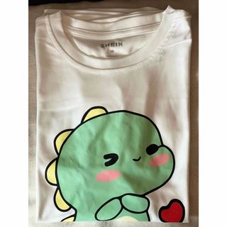 シェイナー(SHEINAR)のCartoon Dinosaur プリント T シャツ - ホワイト(Tシャツ(半袖/袖なし))