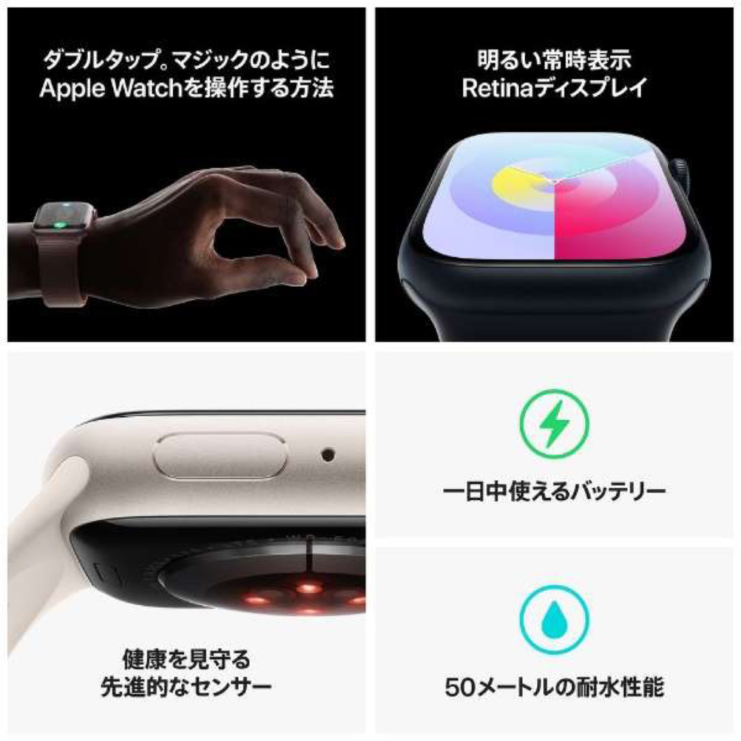 Apple Watch(アップルウォッチ)のApple Watch Series 9 45mm CELミッドナイト スマホ/家電/カメラのスマホ/家電/カメラ その他(その他)の商品写真