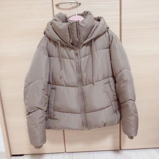 ZARA エコファー付きダウンコート　ネイビー