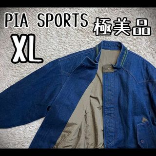 美品 VINTAGE PIA SPORTS 刺繍 ワッペン ワイド デニム