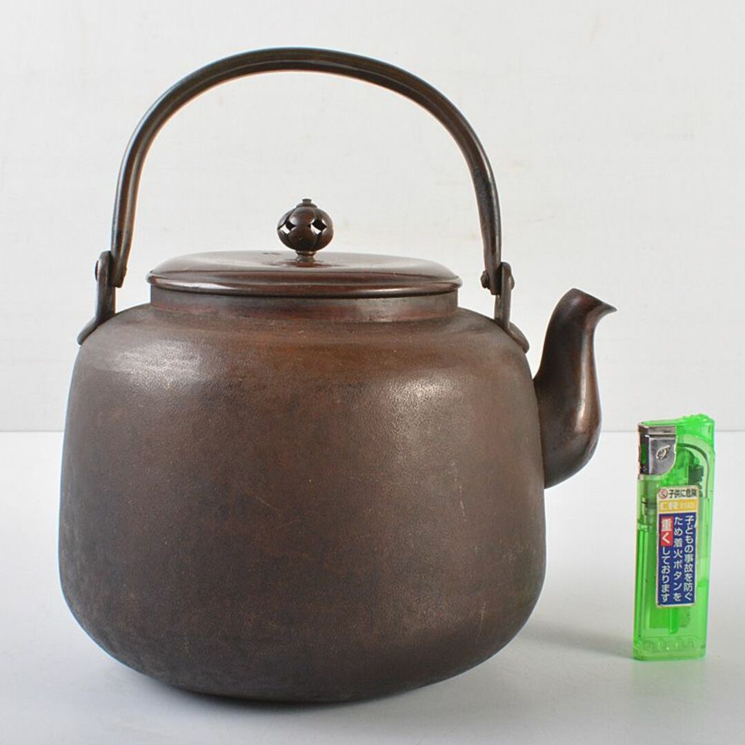 煎茶道具 銅製 湯沸し 水次 薬缶 時代箱付 V R6448F-