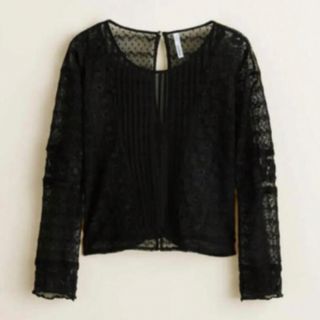 マンゴ(MANGO)のMango  Lace panel top   レーストップス(カットソー(長袖/七分))