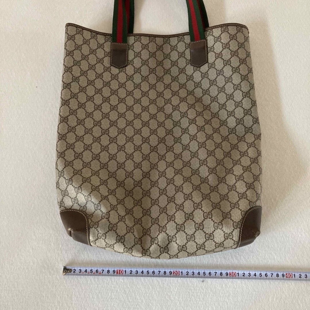 Gucci(グッチ)のGUCCI グッチ　トートバッグ　レザー　オールドグッチ手提げ　GG　レザー レディースのバッグ(トートバッグ)の商品写真