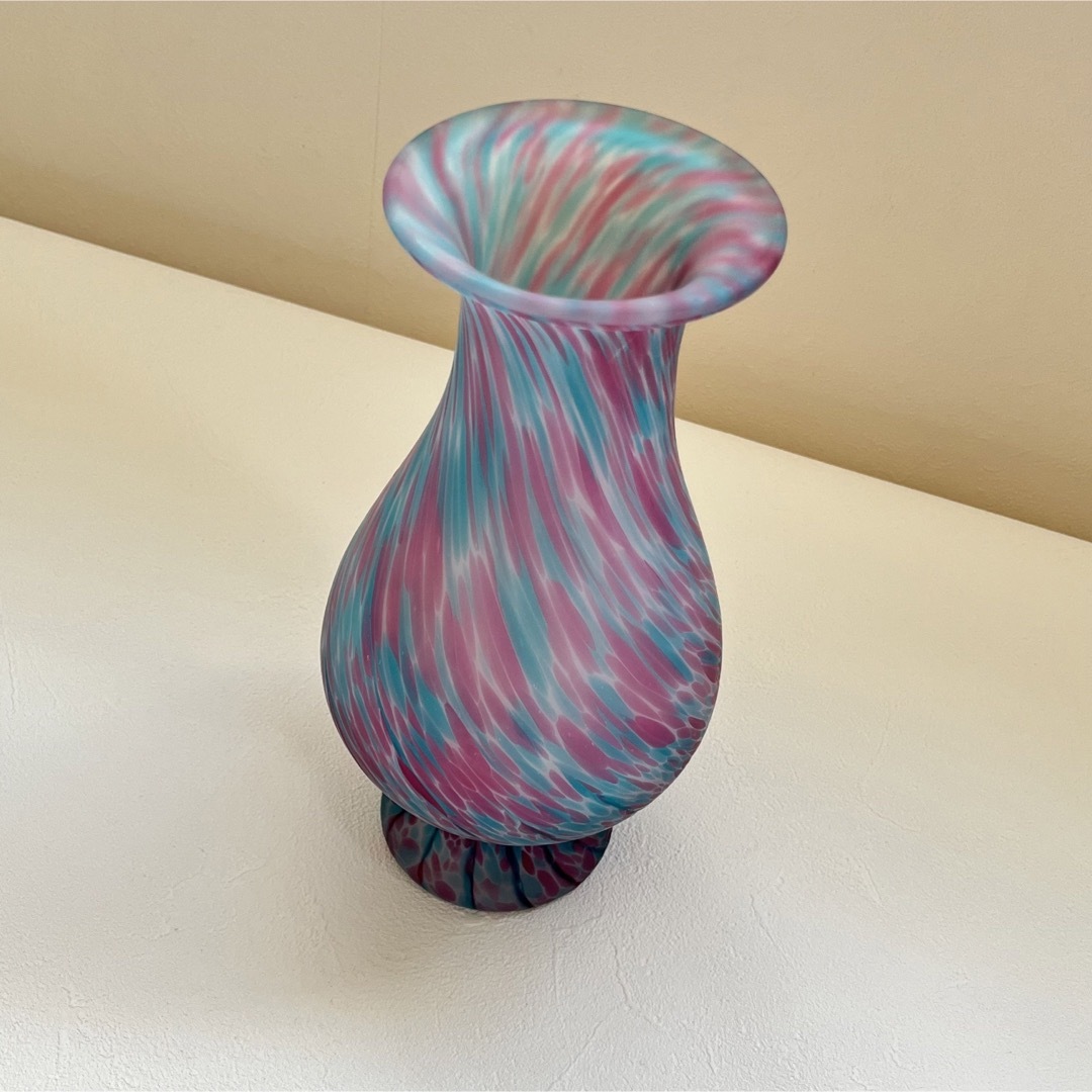 昭和レトロ KAMEI GLASS フラワーベース　花瓶