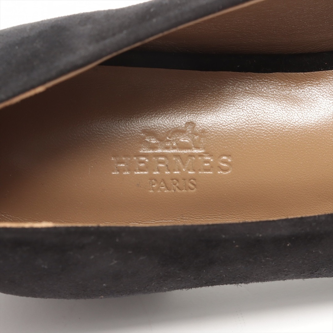 Hermes(エルメス)のエルメス  スエードレザー 38 1/2 ブラック レディース パンプス レディースの靴/シューズ(ハイヒール/パンプス)の商品写真