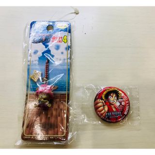 ワンピース(ONE PIECE)のワンピース　チョッパー　ルフィ　根付ストラップ、缶バッチ(バッジ/ピンバッジ)