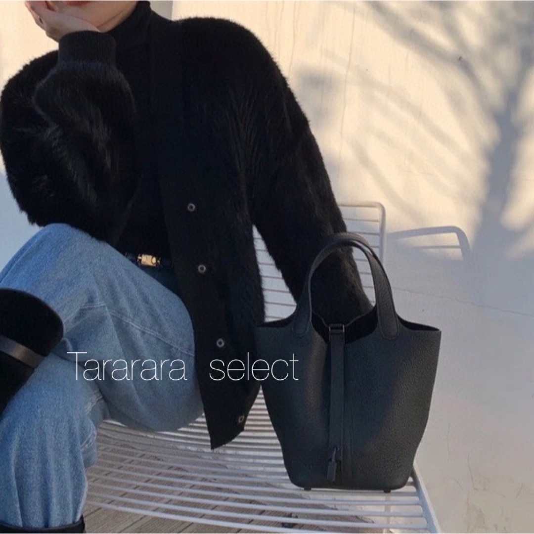 ●leather bucket bag Black S●本革・オールブラック 7