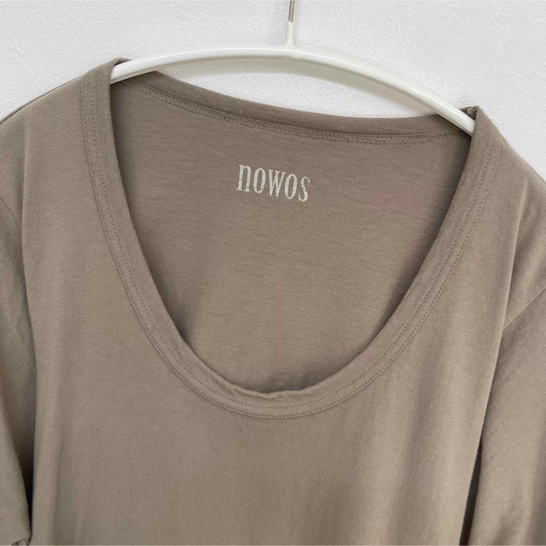 Fabiane Roux(ファビアンルー)のnowos BACK DRAPE TEE Tシャツ ベージュ レディースのトップス(Tシャツ(半袖/袖なし))の商品写真