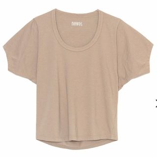 ファビアンルー(Fabiane Roux)のnowos BACK DRAPE TEE Tシャツ ベージュ(Tシャツ(半袖/袖なし))