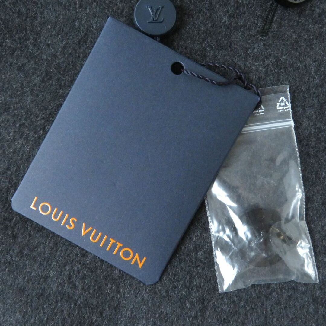 約74cm総丈未使用品△正規品 LOUIS VUITTON ルイヴィトン 19AW 裏地モノグラム柄 イカリボタン付 シルク混 フレアスカート チャコールグレー 34 伊製