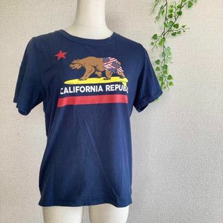 ロデオクラウンズワイドボウル(RODEO CROWNS WIDE BOWL)のロデオクラウンズワイドボウル ベアー くま カリフォルニア 紺 M(Tシャツ(半袖/袖なし))