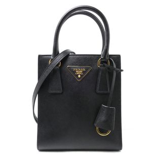 【極美品】PRADA プラダ Galleria ガレリア ハンドバッグ ラージ BN1802 サフィアーノレザー トートバッグ NERO ネロ ブラック ゴールド金具 レディース 三角ロゴプレート