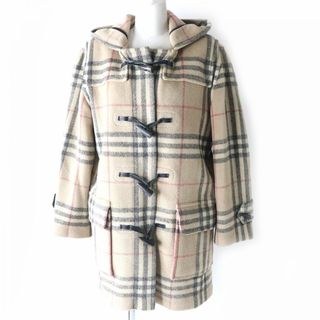 Burberry ダッフルコート 裏面ノバチェック柄 フード付き-