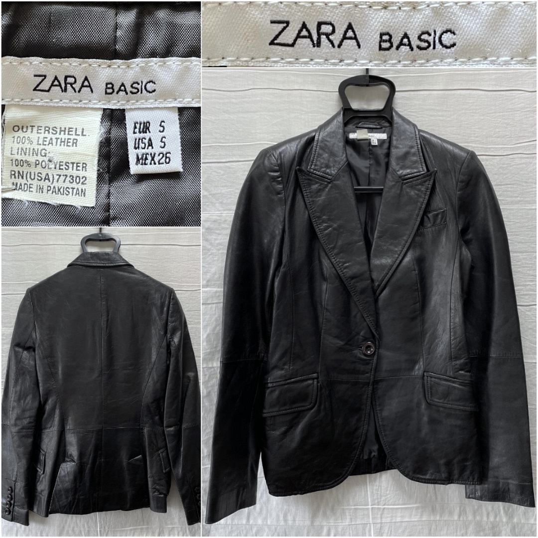 ZARA BASIC ザラ ベーシック レザー ジャケット 本革