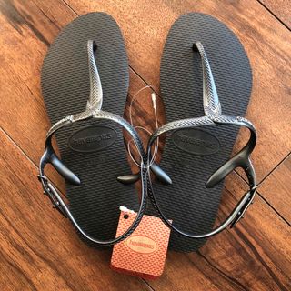 ハワイアナス(havaianas)のhavaianasビーチサンダル(24/25cm) ブラック(ビーチサンダル)