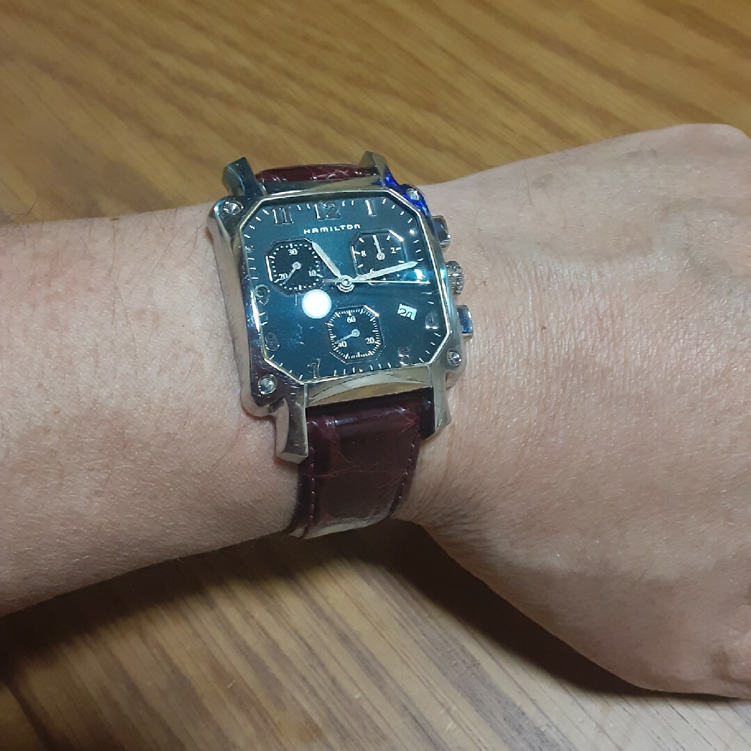 ハミルトン ロイド クロノグラフ デイト メンズ腕時計 正常稼働品