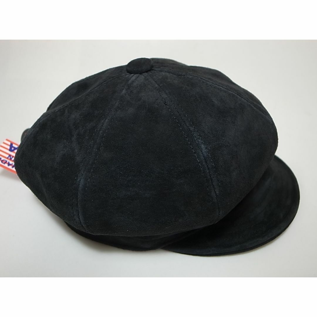 NEW YORK HAT(ニューヨークハット)のUSA製ニューヨークハットSuede Spitfire革製スウェード黒L新品 メンズの帽子(キャスケット)の商品写真