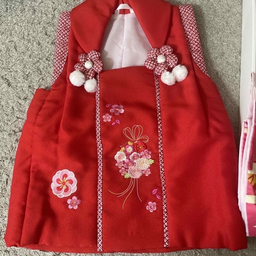 着物セット　3歳用　七五三 キッズ/ベビー/マタニティのキッズ服女の子用(90cm~)(和服/着物)の商品写真