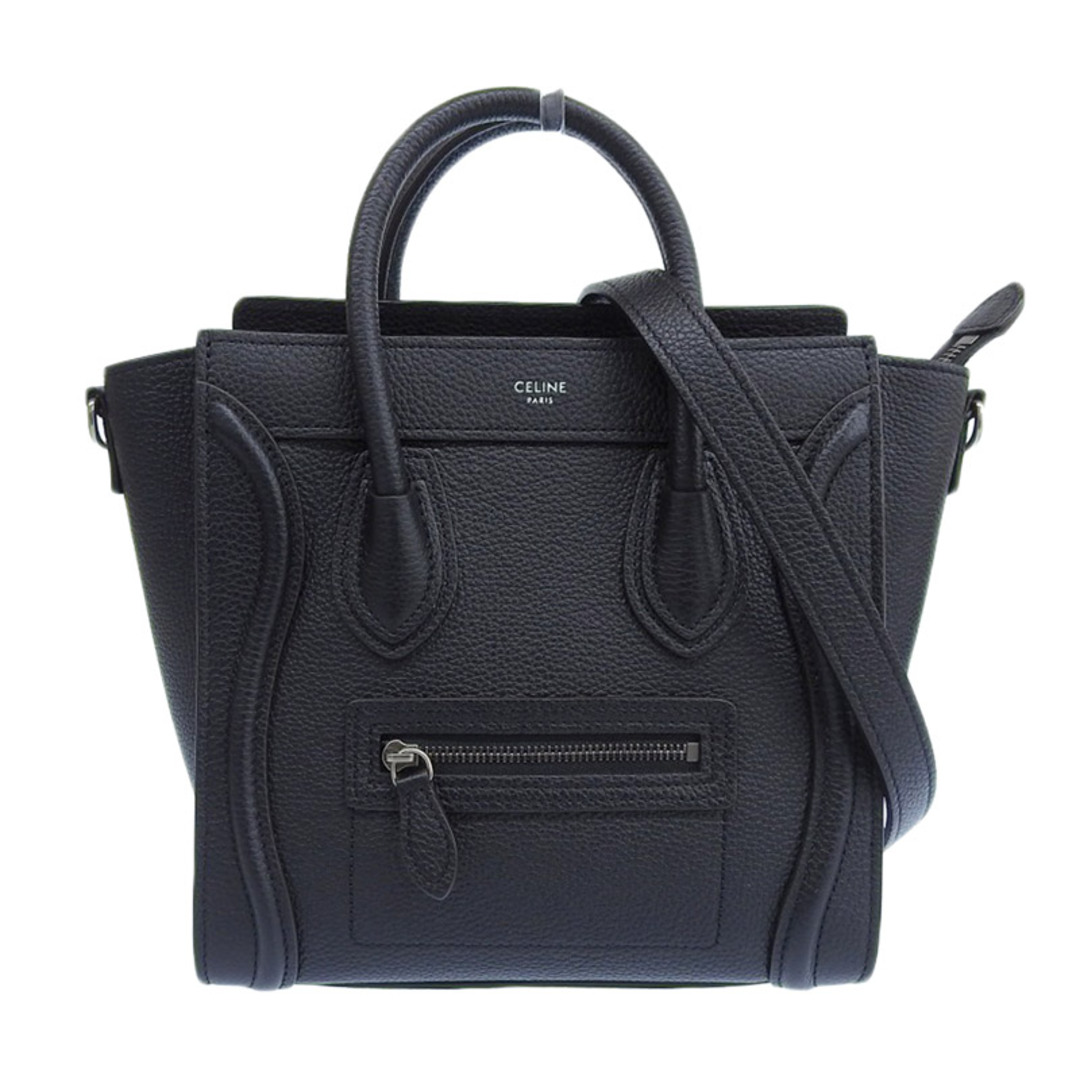 セリーヌ CELINE ラゲージ ナノショッパー  2WAYバッグ ハンドバッグ ショルダーバッグ レザー ブラック  新入荷 OB1596