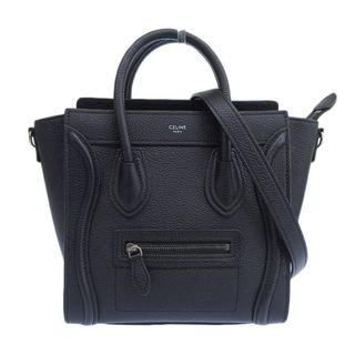 セリーヌ(celine)のセリーヌ CELINE ラゲージ ナノショッパー  2WAYバッグ ハンドバッグ ショルダーバッグ レザー ブラック 中古 新入荷 OB1596(ハンドバッグ)