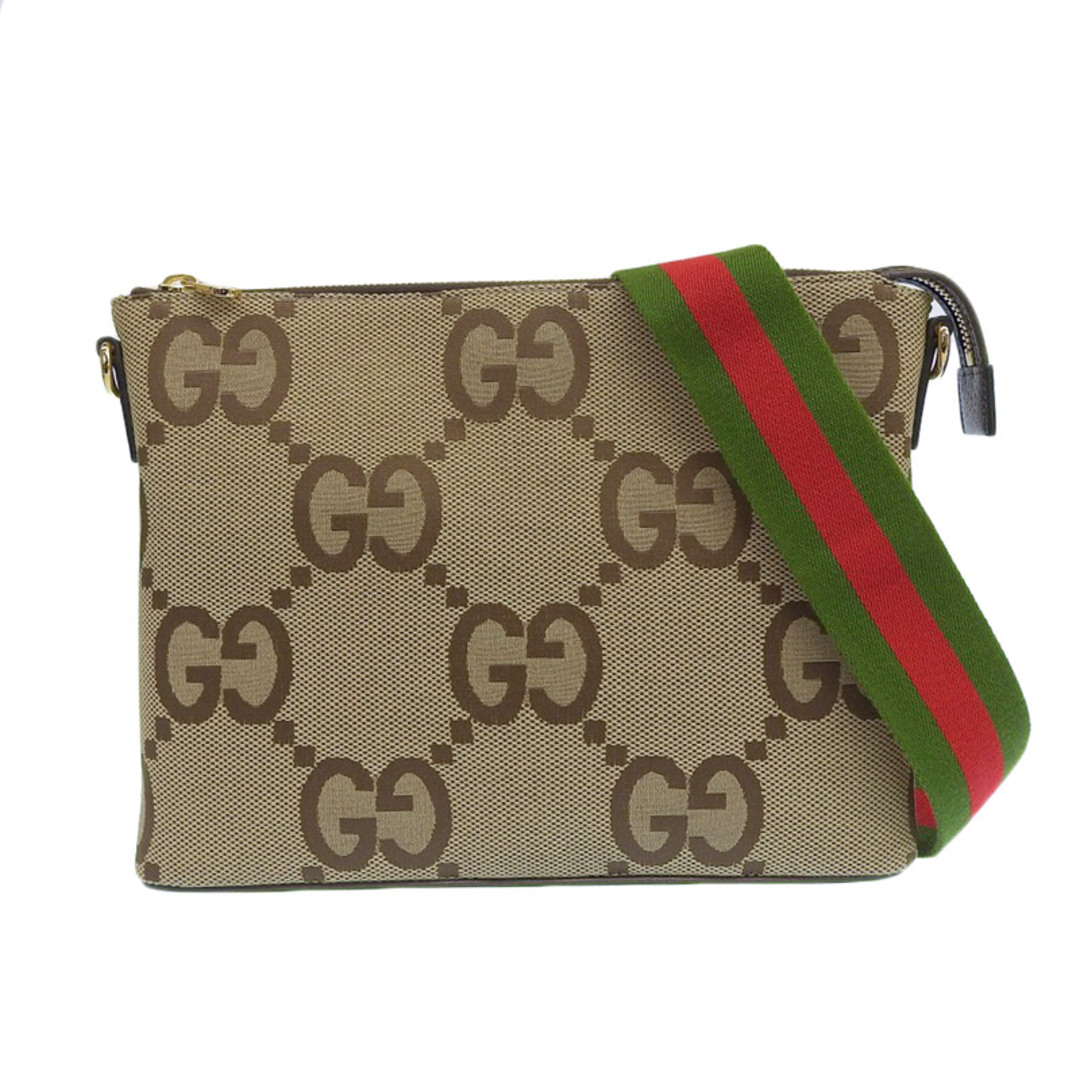 Gucci(グッチ)のグッチ GUCCI ショルダーバッグ メッセンジャーバッグ ジャンボGG キャンバス/レザー ベージュ 699130 中古 新入荷 GU0533 メンズのバッグ(メッセンジャーバッグ)の商品写真