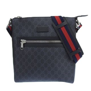 グッチ(Gucci)のグッチ GUCCI ショルダーバッグ メッセンジャーバッグ GGスプリーム キャンバス ブラック/グレー 474137 中古 新入荷 GU0534(メッセンジャーバッグ)