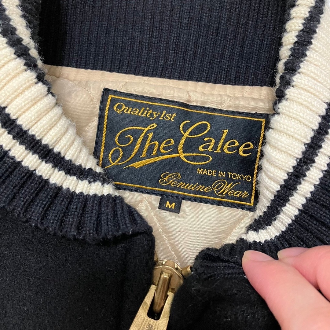CALEE - TheCalee キャリー スタジャン 袖レザー メルトンウール Mの