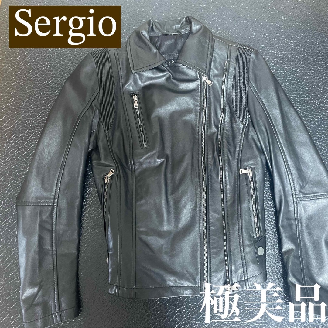 【極美品】SERGIO セルジオ　レザー　本革　ライダース　シングル　ジャケット