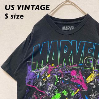 マーベル(MARVEL)のUS古着　マーベル　半袖Tシャツ　ビッグプリント　キャラクター大集合　男女兼用(Tシャツ/カットソー(半袖/袖なし))