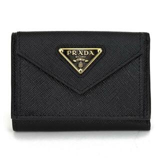 プラダ(PRADA)の新品 プラダ PRADA 3つ折り財布 サフィアーノ トライアングル ネロ(財布)