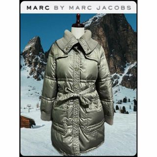 マークバイマークジェイコブス(MARC BY MARC JACOBS)のマークバイマークジェイコブス　リアルダウンコート　オリーブ色　大きめXS 美品(ダウンジャケット)