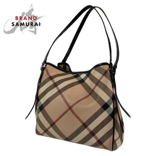 バーバリー(BURBERRY)のBURBERRY バーバリー ノバチェック ベージュ アイボリー シルバー金具 キャンバス トートバッグ 肩掛け レディース 403565 【中古】(トートバッグ)