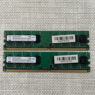 pqi製 DDR2-800U メモリ 2GB （1GB×2)(PCパーツ)