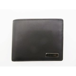 新品】バーバリーロンドン 折り財布 二つ折り レザー ロゴ金具 ネイビー-