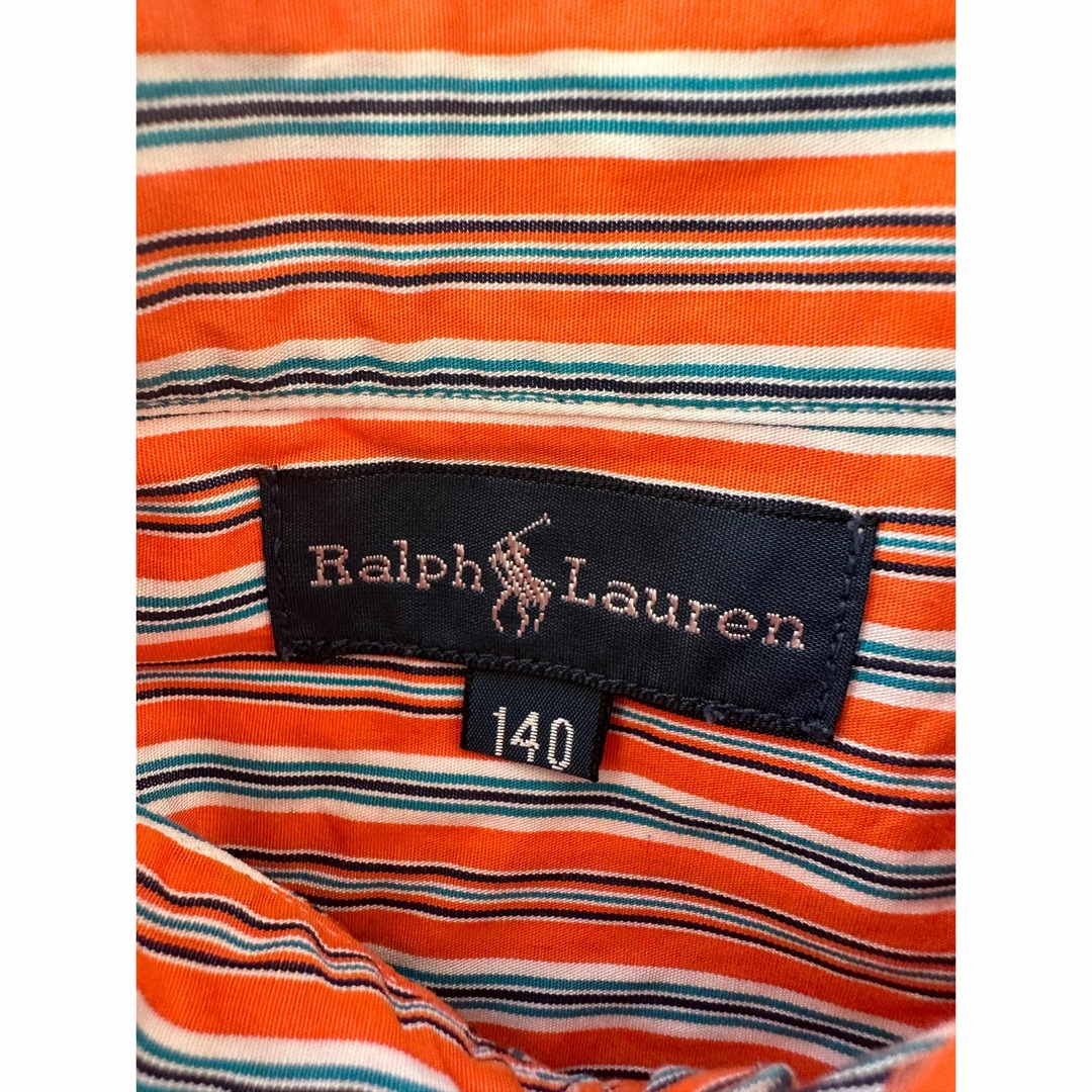 Ralph Lauren(ラルフローレン)のラルフローレン140ボタンダウン　シャツ中古オレンジ　トミー　ティンバー古着 キッズ/ベビー/マタニティのキッズ服男の子用(90cm~)(ブラウス)の商品写真