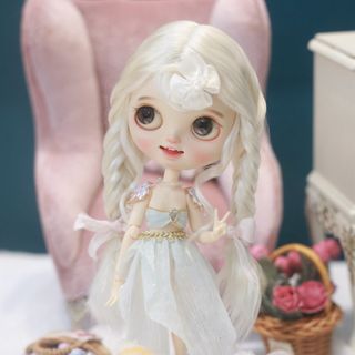 ブライス ウィッグ モヘア 海外作家 ポップマートブライス 三つ編み ミルク(人形)