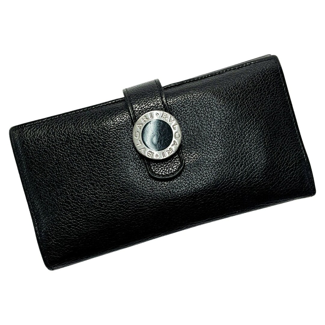 【美品】 BVLGARI ブルガリ　コローレ　折り財布　黒　Wホック　財布