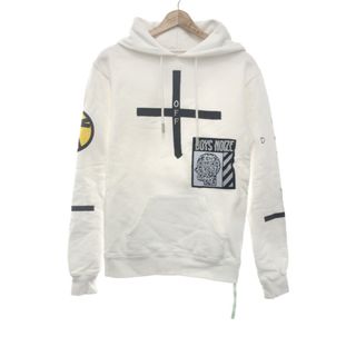 OFF-WHITE オフホワイト 20AW BRUSHSTROKE ARROW COTTON HOODIE グラフィックプリント プルオーバーパーカー フーディ ホワイト OWBB032R20F30128