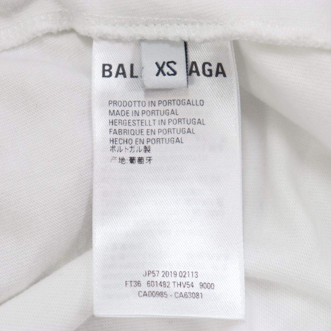 美品 バレンシアガ BB刺繍 半袖Ｔシャツ レディース コットン 白 XS 変形 コットン BALENCIAGA