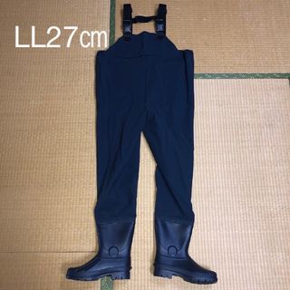 新品未使用　送料無料　胴付き長靴ウエーダー(WADER)　LL27cm　ネイビー(ウエア)