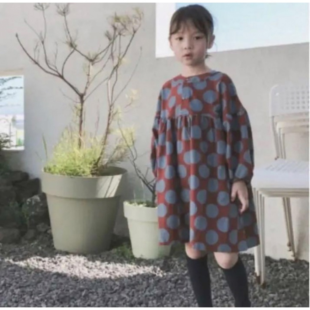 韓国子供服★ワンピース★ドット柄120-130 キッズ/ベビー/マタニティのキッズ服女の子用(90cm~)(ワンピース)の商品写真