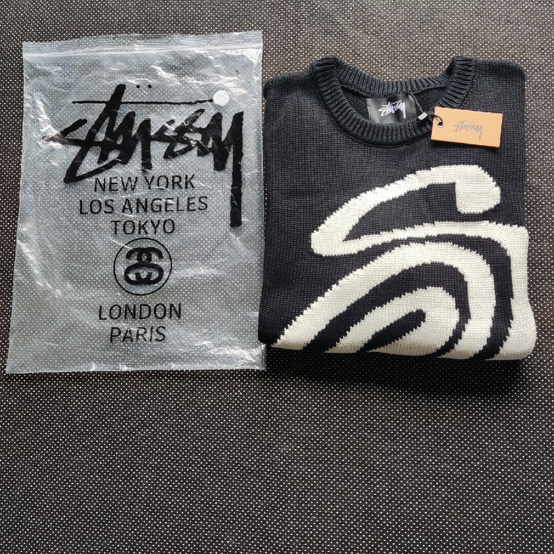 激安買い物サイト STUSSY Curly Logo ニットセーター ユニセックス XL