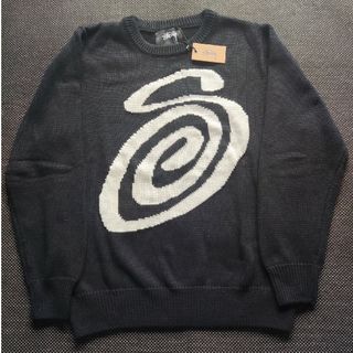 STUSSY Curly Logo  ニットセーター ユニセックス L米色