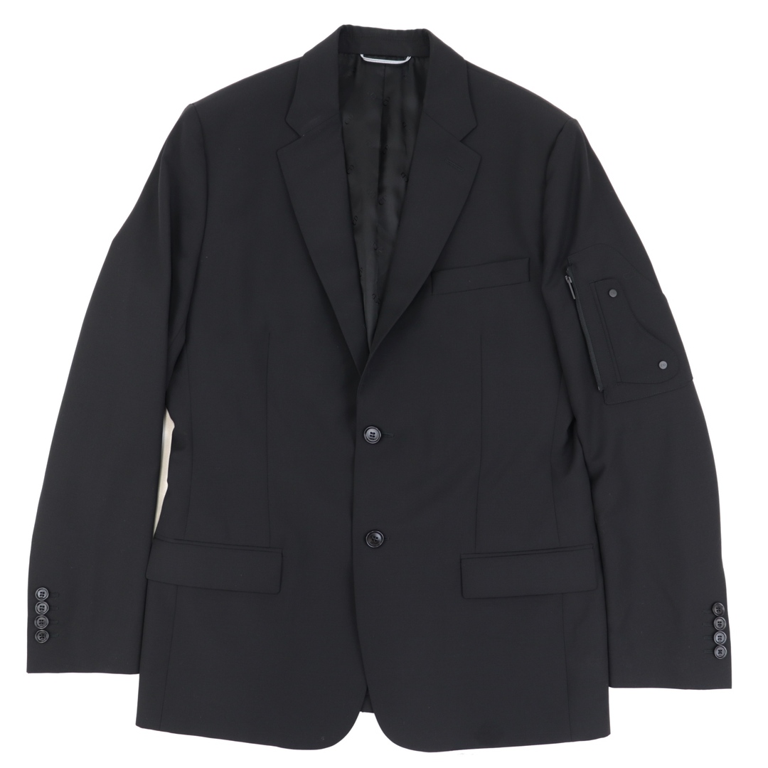 美品 ディオール・オム サドルポケット 2B シングルテーラードジャケット メンズ 黒 48 ウール モヘア DIOR HOMME