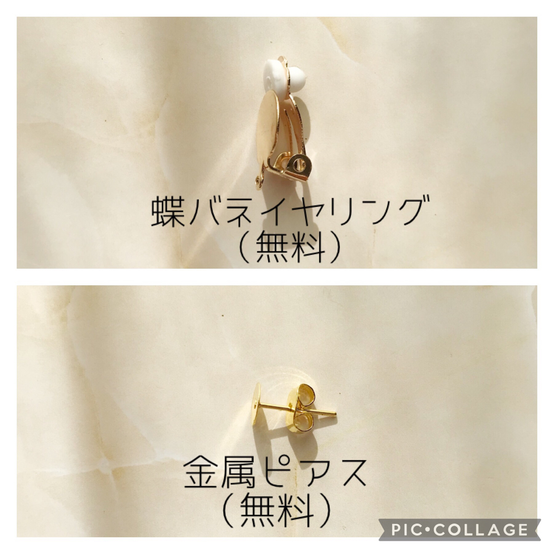 金木犀×パールのスクエアピアス・イヤリング レジン ゴールド 小ぶりハンドメイド ハンドメイドのアクセサリー(ピアス)の商品写真