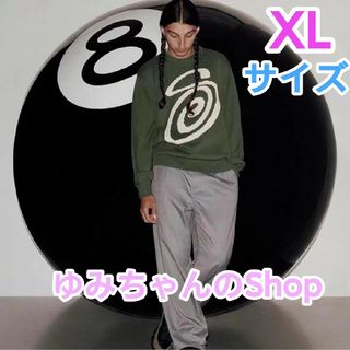 STUSSY - STUSSY Curly Logo ニットセーター ユニセックス XLっ緑の