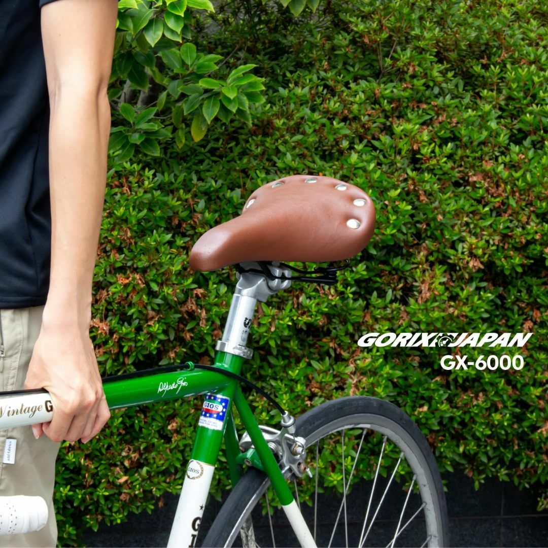 GORIX(ゴリックス)サドル 自転車 ブラウン 鋲打ち ロードバイク サスペン 4