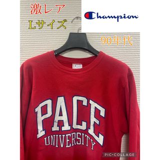 チャンピオン(Champion)の★希少★チャンピオン90年代刺繍タグ リバースウィーブ Lサイズ  ヴィンテージ(スウェット)