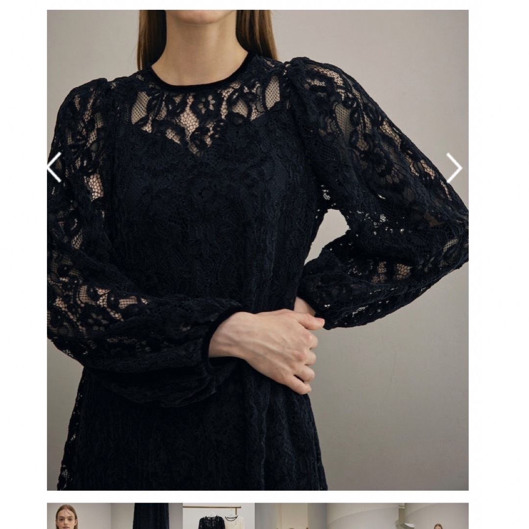 CHACOTT - 【新品タグ付】スティナ black lace dress 34 ブラックの